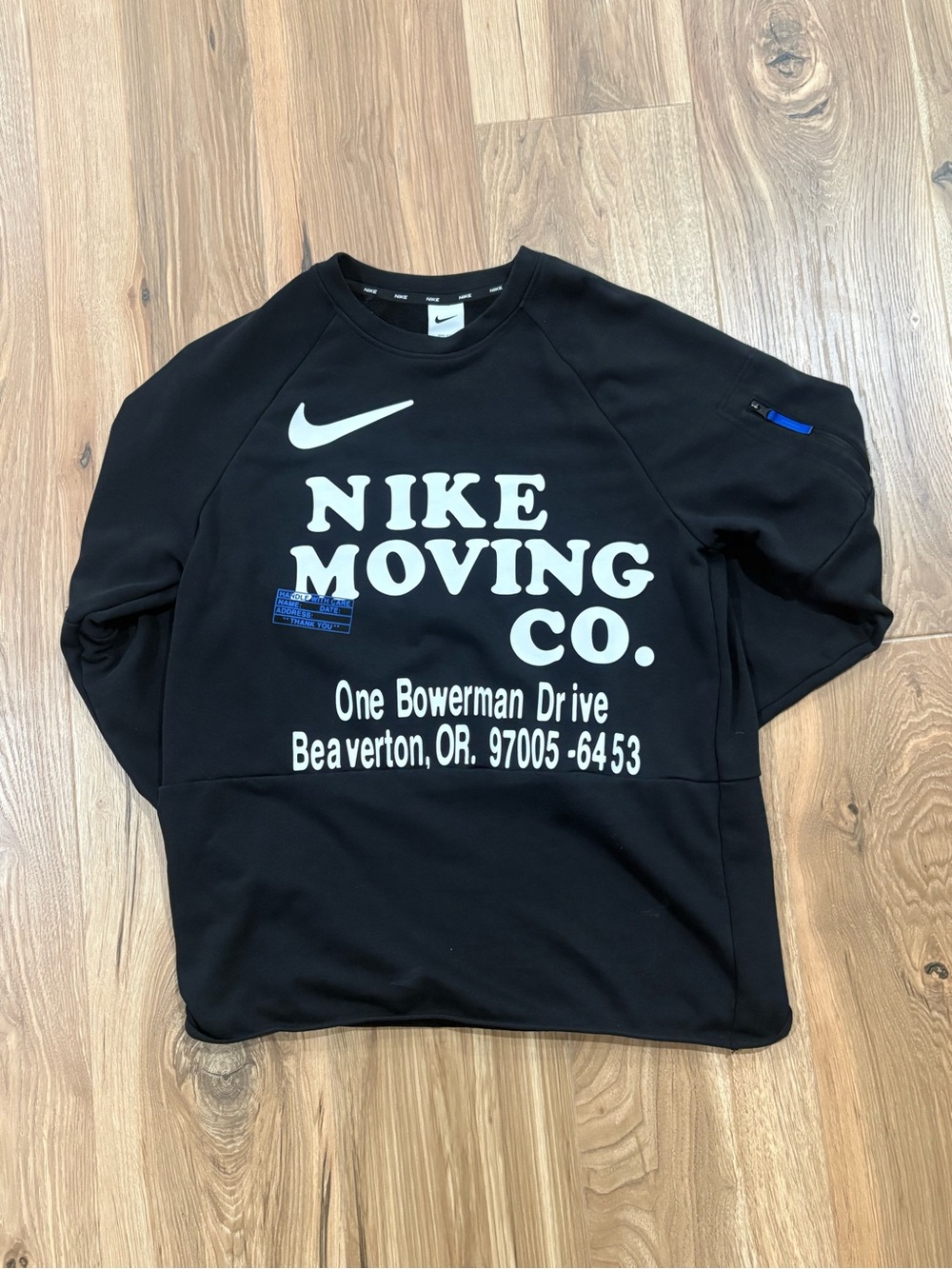 Nike Black Crewneck Sweater with White Front Logo